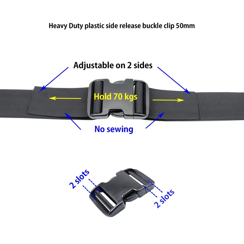 Quick Side Release Buckles 50mm Heavy Duty Plastic Buckle Clips