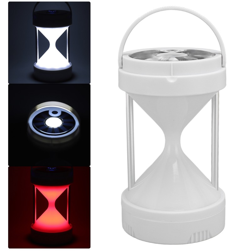 LED Camping Lantern USB Rechargeable Hourglass Solar Powered Camping Light