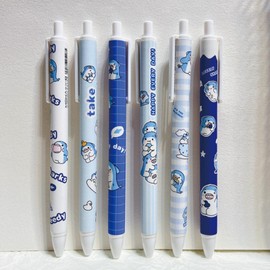 MOZXIRZ 6 Pcs Gel Ink Pens Cartoon Retractable Pens Cute Animal Pen 0.5mm Ballpoint Pen Office School Supplies for Girls (Shark)