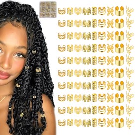 90pcs Hair Accessories Gold Gold Hair Accessories Dreadlocks Jewellery Hair Beads for Clip Dread Jewellery Hair Rings Pirate Hair Accessories Gold Gold Hair Accessories Dreadlocks Jewellery