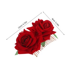 IWOWHERO 2Pcs Bridal Hair Comb Elegant Fabric Rose Flower Hair Clips for Weddings Hanfu Styling Tool for Brides Parties and Special Occasions