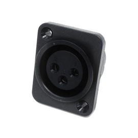 DRUT XLR 3 Pin Female Chassis Panel Mount Connector - D Series, Fits Standard D-Pattern Holes for Audio, Studio, PA Systems, Microphone, Music Instrument Cables (1)