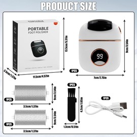 Electric Foot Grinder, Electric Foot Rasp, Foot Care Tool with Three Settings, Grinding Head for Toes, Heels, Side of Feet and Soles