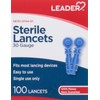 LEADER Sterile Lancets, Super Thin, 30 Gauge, 100 Count -