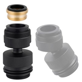 Hibbent Faucet Adapter Kit, Swivel Aerator Adapter to Connect Garden Hose - Multi-Thread Kitchen Sink Faucet to Garden Hose Adapter 3/4 Inch - Matte Black