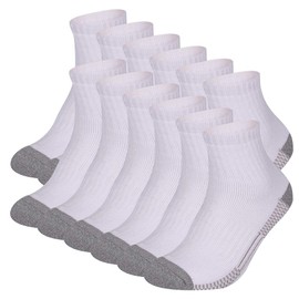 COOVAN Mens Athletic Ankle Socks 12 Pack Men Cotton Thick Full Cushion Comfort Casual Sock Size 10-13