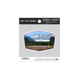 Die Cut Sticker Juneau, Alaska, Mendenhall Glacier, Contour Vinyl Sticker 1 to 3 inches (Waterproof Decal for Cars, Water Bottles, Laptops, Coolers), Small