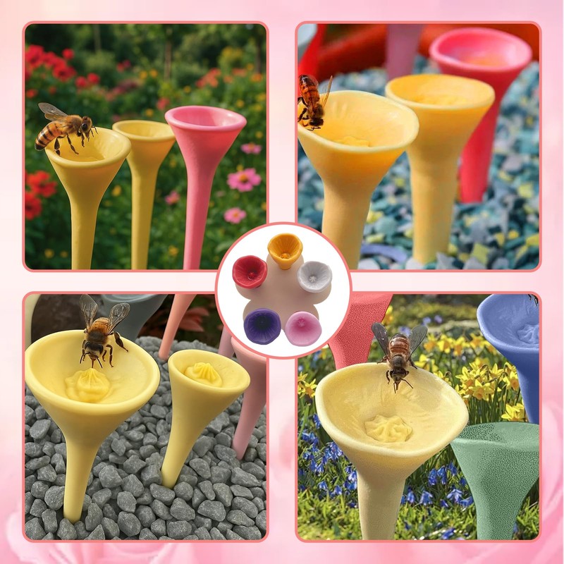 KSVFTB 10 Pcs Bee Watering Station, Bee Cups for Garden