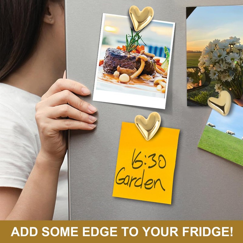 Ruzister 12 Pcs Fridge Magnets Gold Magnets for Fridge 2cm