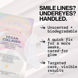 Pacifica Beauty, Vegan Collagen Hydro-Treatment Undereye & Smile Lines, Aging & Mature Skin, For Tired Skin, Dark Circles, Hyaluronic Acid, Bio-Degradable Patches, Eye Patches for Puffy Eyes, Vegan