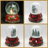 Snow globe snowman standing child on sleigh | base Christmas