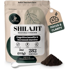 Shilajit Powder for Men 10:1 Extract 5 Ounce Bag 282 Servings Fulvic Acid Powder Extract, Immune Support Energy Supplement, Shilajit for Men Mineral Compound Raw Shilajit Extract Contains Maltodextrin