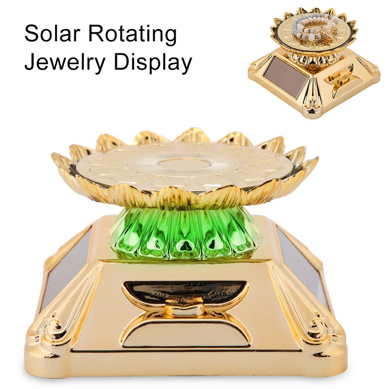 Solar Showcase 360 Rotating Turntable Watch Phone Jewelry Ring Display