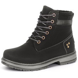 BingoalSnap Women Work Hiking Boots - Comfortable Waterproof Lace Up Lightweight Black 6