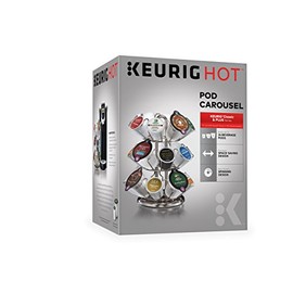 Keurig Storage Carousel, Coffee Pod Storage, Holds up to 10 Keurig K-Cup Pods, Silver