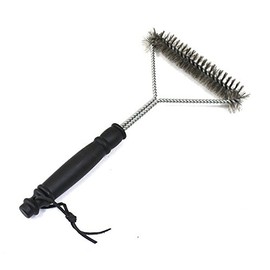 LUPO Heavy Duty BBQ Grill Brush - 12 Inch Brush, Stainless Steel Bristles, Easy Clean, Convenient Storage Loop, High Grip Handle