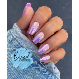 Red Aspen Press On Nails~A Hui Hou, Ailea Nail Dashes Medium Coffin Purple Shiny