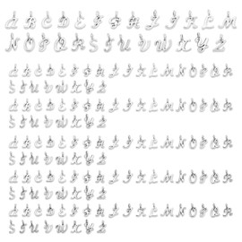 Pack of 156 Charms Pendants for Jewellery, Silver Enamel Charms, Pendant, Letters Charms, Pendant Set, Mixed Vintage Chain Pendant, Aesthetic Pendant Bracelet, DIY Crafts Charms Pendant Necklace,