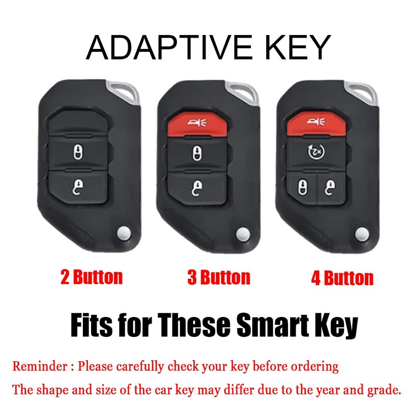 HIBEYO Flip 2 Button Key Fob Cover Compatible with Jeep