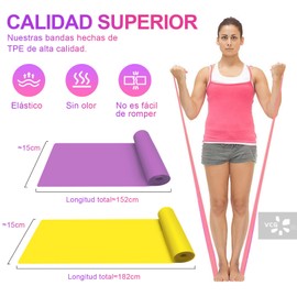 Bandas de Resistencia 3PCS, Banda Elástica 150cm Bandas de Ejercicio Super Bandas de Resistencia Ligas de Resistencia para Ejercicio Bandas Apilables Banda de Resistencia para Yoga (3PCS-1.5M)