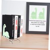 STOBOK Dinosaur Metal Bookends - Children's Bookshelf Table Top Shelf
