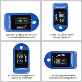 Pulse oximeter PULOX PO-200 Solo Finger Pulse Oximeter for Measuring Pulse and Oxygen Saturation on Finger