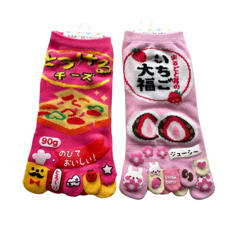 [Mode Select] Women's 5 Toe Socks, Characters, 2 Pairs Set,