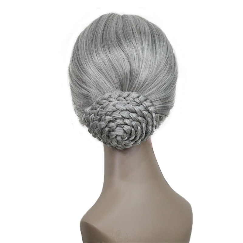 Aimole Stage Performance Braid Updo Bun Wigs Old Lady's Women