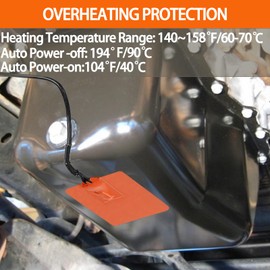 Silicone Engine Block Heater Pad, 4" x 5" Self-Adhesive Oil Pan Heater Pad with 194°F Thermal Protector 120V 150W Car Warmer Pad with 68" Long Power Cord-2PCS