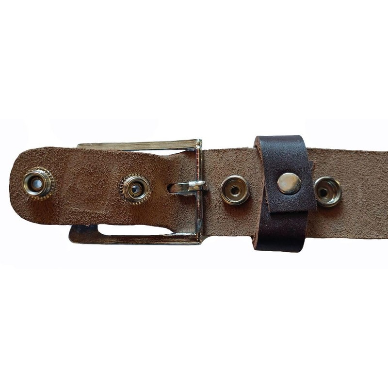 Men's Genuine Leather Belt with Buckle Brown from 90-160 cm