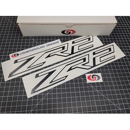 ZR2 Outlined Decals (2pk) 4x4 Truck Bed Fender Stickers Fits 2022-2024 Silverado 1500 Colorado ZR-2 Select Colors: (2, Gloss Blackout)