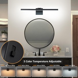 AXOTEXE LED Bathroom Lights Over Mirror 22.8 Inch,16W Dimmable 5CCT Bathroom Vanity Light Fixture,180°Rotatable Black LED Vanity Light Bar Wall Sconce Lighting for Bathroom Bedroom Living Room
