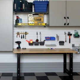 Sumnacon Slatwall Bins 6 Pcs Slatwall Organizer for Garage Plastic Slatwall Storage Bins for Storing Garage Accessories Multiple Stackable Slatwall Tool Organizer for Workshops,Retail Store,Black