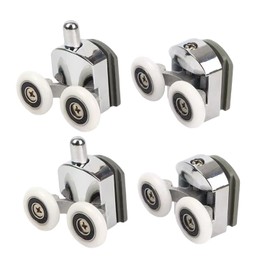 Set of 8 Twin Shower Door Rollers Runners Wheels Pulleys 23mm Wheel Diameter Top Bottom Bathroom Replacement Parts (23mm-8pcs)