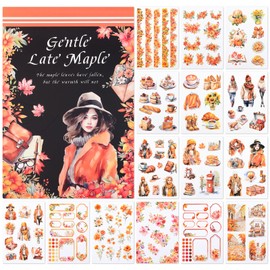 NOTIONSLAND 20 Sheets Scrapbook Stickers Book, 100+ Journaling Stickers for Scrapbooking Supplies, PET Aesthetic Vintage Stickers for Scrapbooking