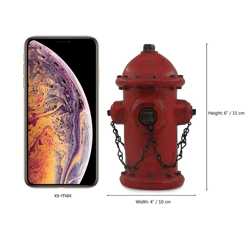 Ornerx Resin Fire Hydrant Statue Decor 6" Tall - Small