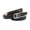 Anthoni Crown Women's Leather Belt, black