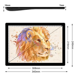 A4 Rechargeable Light Box, iVAOOZE Wireless Magnetic Tracing Light Pad, 5 Levels Brightness Artcraft Light Table, Cordless Battery Powered Light Drawing Board for Diamond Painting Cricut Weeding Vinyl