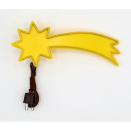 BELI-BECO 555 Komet - Stern gelb für Krippe mit Beleuchtung - Krippenbeleuchtung - Kunststoff - klare Glühlampe E 5,5-4,5 V - 0,2A (35 mm)