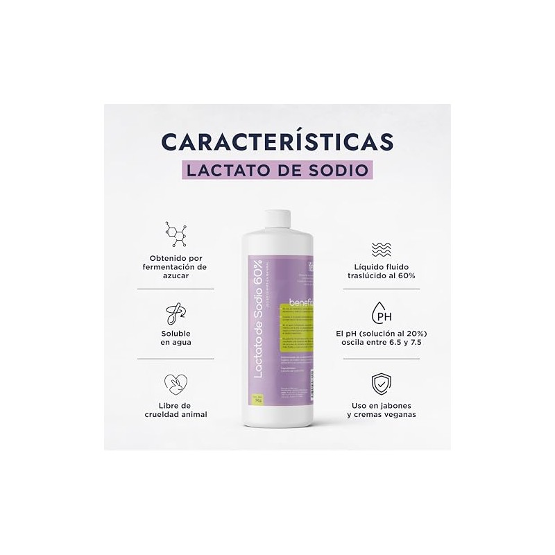 HEBBE Lactato de Sodio 60% 1 kg | Humectante NMF