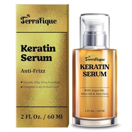 Acondicionador Sin Enjuague Anti-Frizz Con Queratina Y Sérum Alisador Con Aceite De Argán Para Todo Tipo De Cabello - 2 Onzas Líquidas.