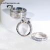 LOVERSRING Couple Ring Bridal Set His Hers White Gold Plated