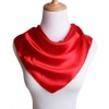 X&F Women's Solid Stain Charmeuse Neckerchief Square Scarf 23" *