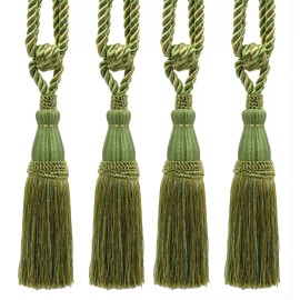 DÉCOPRO Tassel Tieback, Style# TBC085, Color# PR12 - Lemongrass Green [Set of 4]