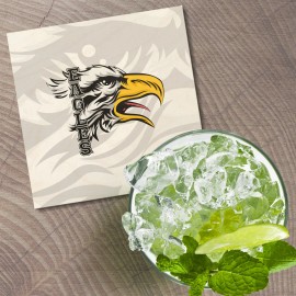 Unbranded Eagle Head Mascot Animal 4'' X 4'' Square Wooden Coaster