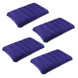 OHPHCALL Ergonomic 4 Pack PVC Flocking Inflatable Pillow Neck Pillow Compact Camping Cushion Portable for Outdoor Travel