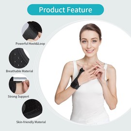 kangshlye Wrist Brace for Thumb Guard, Right Wrist Splint for Quervain's Disease, Thumb Strain, Fractures, Tenosynovitis Thumb Brace and Adjustable Wrist Wraps (Black)