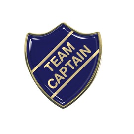 Team Captain Blue School Shield Badge