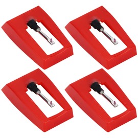 Turntable Needle 4 Pieces ABS + Aluminium Turntable Needle Turntable Stylus Replacement Needles Conical Diamond Ceramic Phonograph Stylus Needle