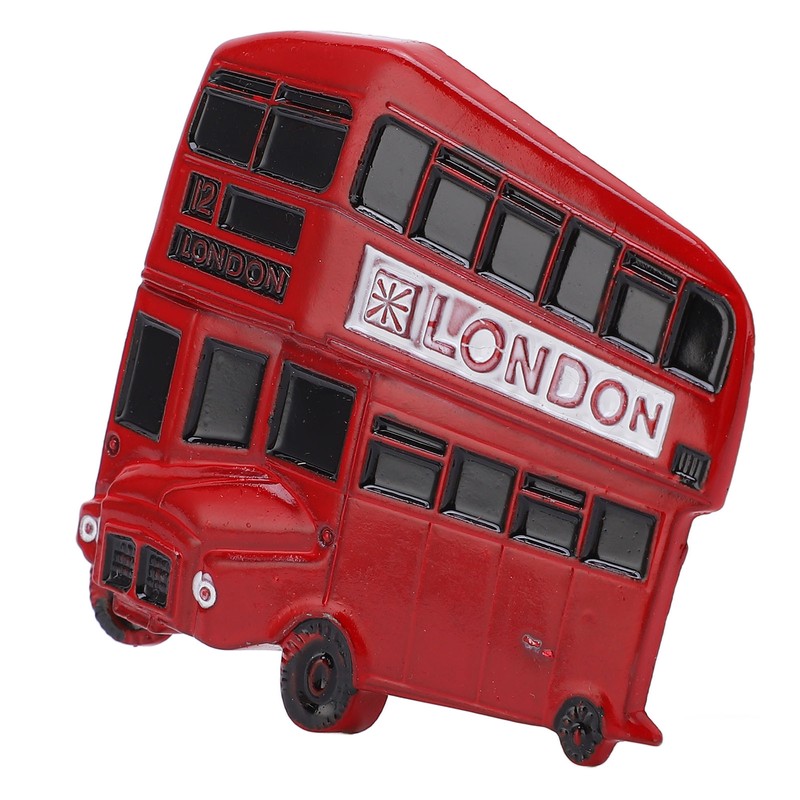 3Pcs Bus Fridge Magnet Red Bus Design Bright Colors Magnetic